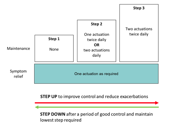 Anti-inflammatory reliever-based regimen 